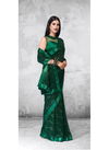 Dark Green Designer Blomming Georgette Party Wear Heavy Worked Saree 2103